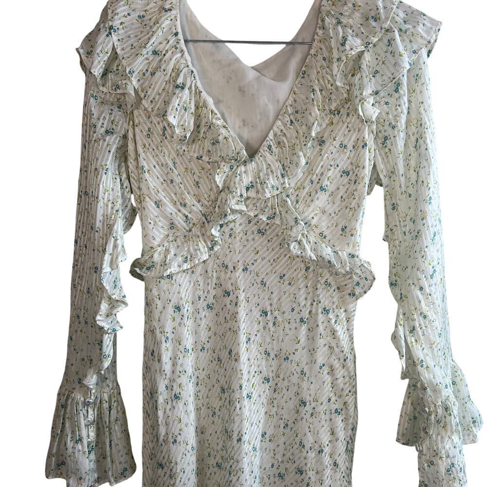 Free People Women's Sweetest Thing Ruffle Sleeve Mini Dress White Size 4 - Picture 4 of 14